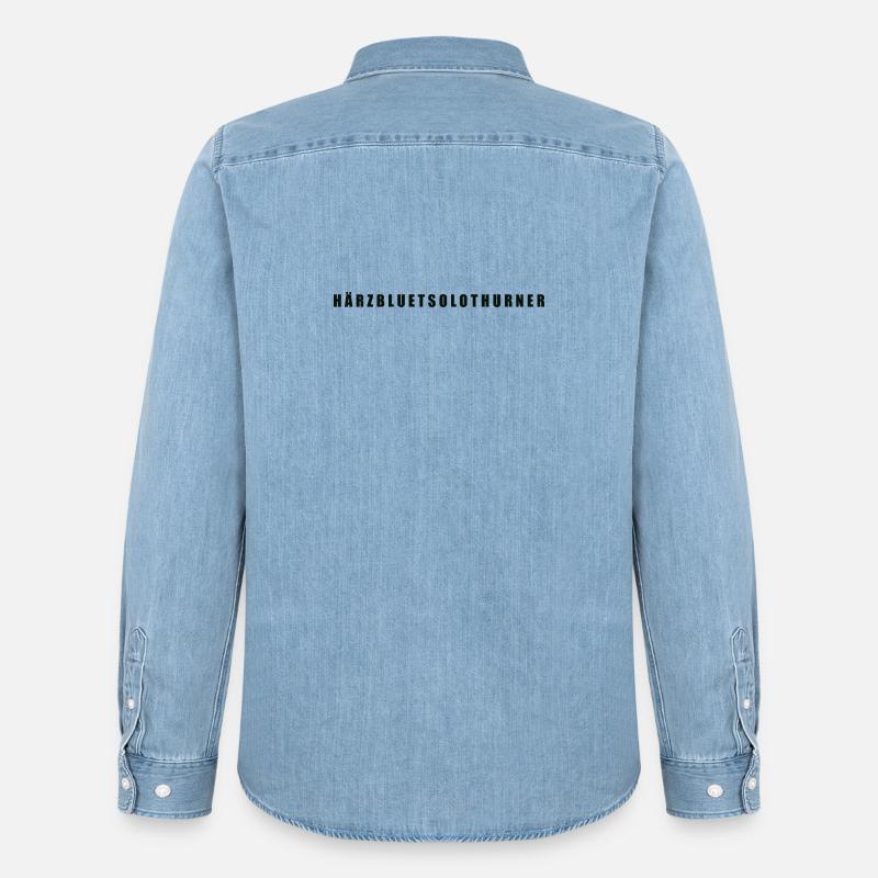 Härzbluetsolothurner Kanton Solothurn - Männer Jeanshemd Organic von Stanley/Stella - verwaschenes Hellblau