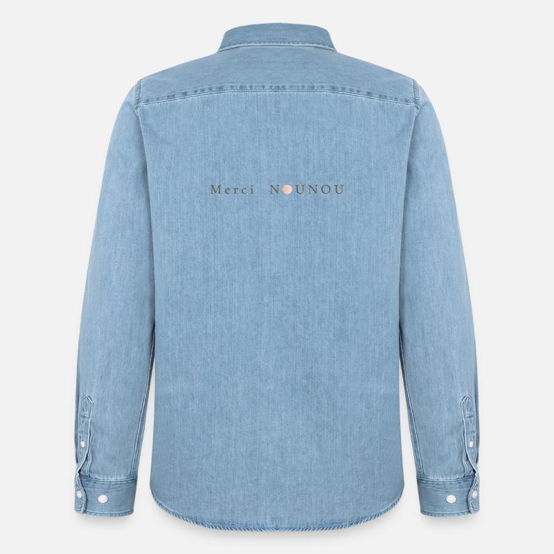 Botschaft der Anerkennung – Danke, Nanny - Männer Jeanshemd Organic von Stanley/Stella - verwaschenes Hellblau