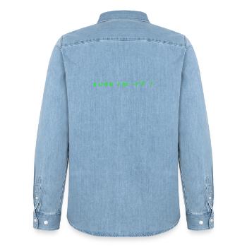 Linux rm-rf T-Shirt - Admin Sys & Dev Order - Men’s Organic Denim Shirt by Stanley/Stella - light wash - Back - AI Model Male 185 light (185cm)