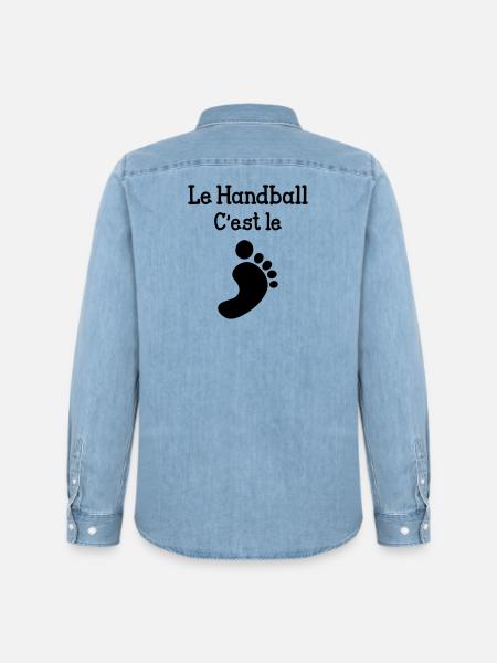 Handball is great! - Men’s Organic Denim Shirt by Stanley/Stella - light wash