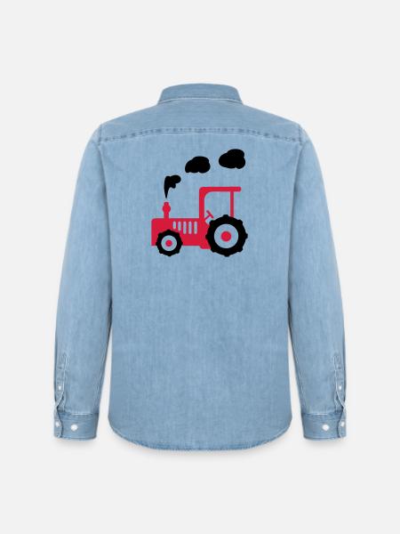 tracteur - Chemise en denim homme bio Stanley/Stella - bleu clair délavé