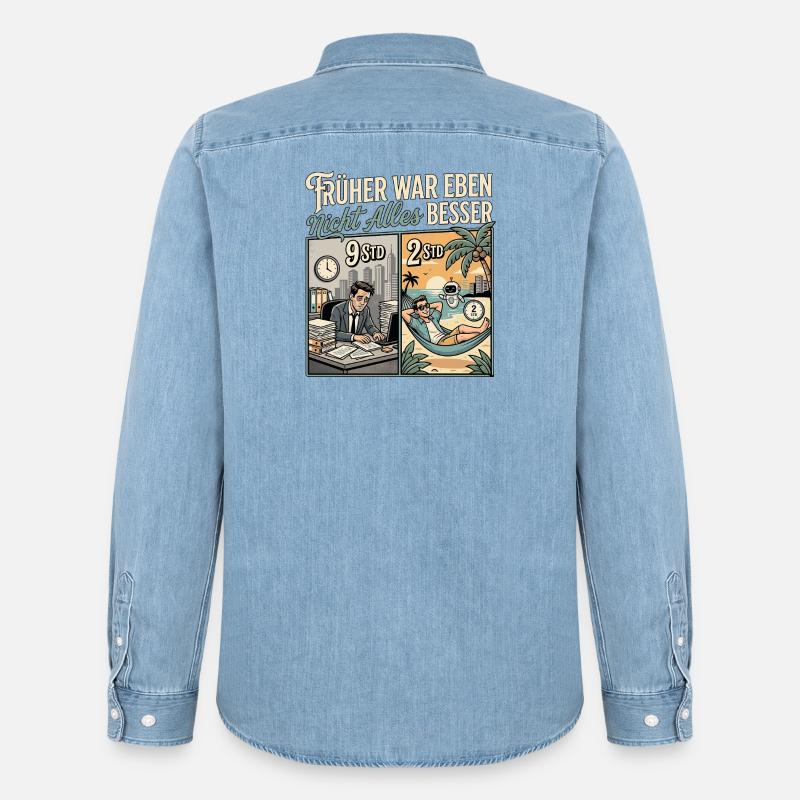 KI Experte - Männer Jeanshemd Organic von Stanley/Stella - verwaschenes Hellblau