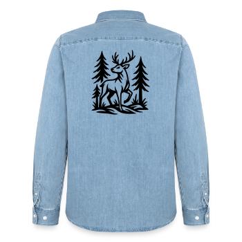 chevreuil - Chemise en denim homme bio Stanley/Stella - bleu clair délavé - Dos - AI Model Male 185 light (185cm)