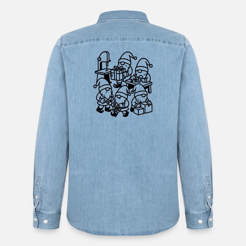 wichtel bei der fleißigen arbeit - Männer Jeanshemd Organic von Stanley/Stella - verwaschenes Hellblau