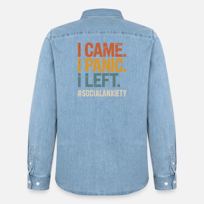 Introvertiertes Problem Lustiger Sozialfreak - Männer Jeanshemd Organic von Stanley/Stella - verwaschenes Hellblau