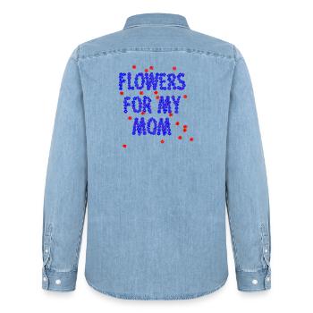 Des fleurs pour ma mère - Chemise en denim homme bio Stanley/Stella - bleu clair délavé - Dos - AI Model Male 185 light (185cm)