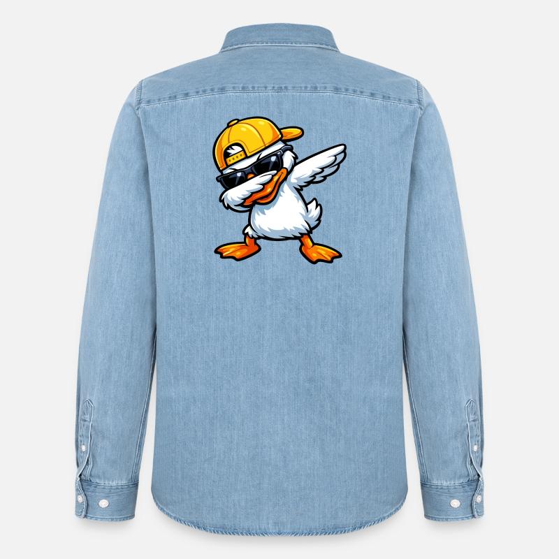 Anatra Squapping - Camicia in denim uomo bio di Stanley/Stella - azzurro chiaro slavato