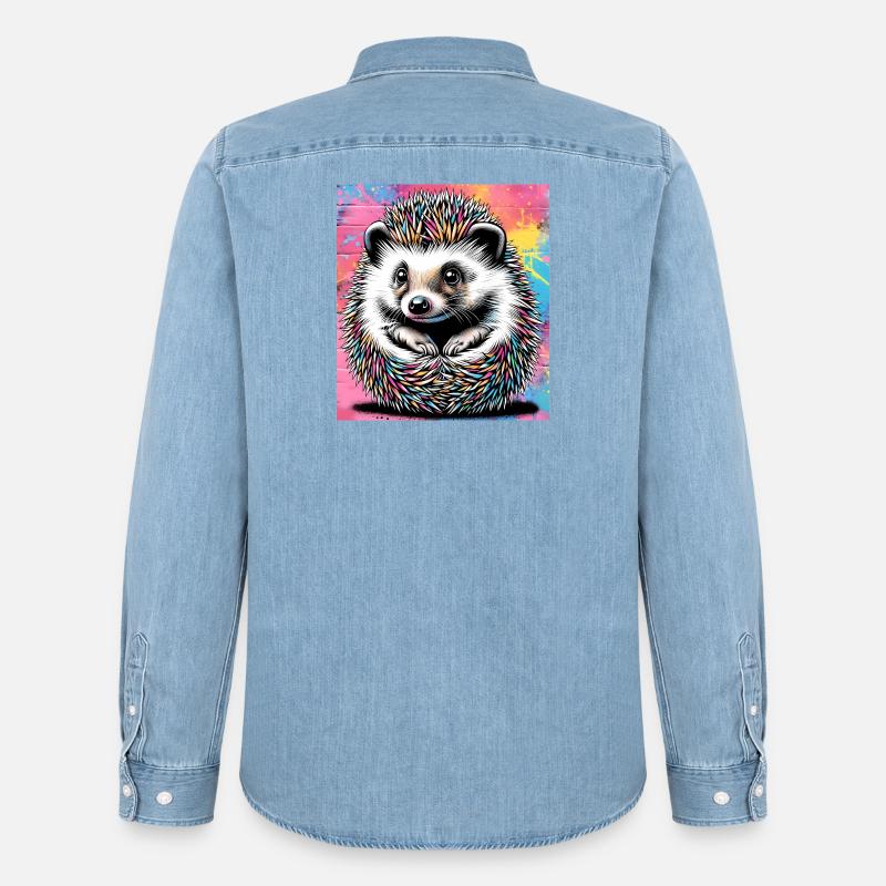 Igel - Männer Jeanshemd Organic von Stanley/Stella - verwaschenes Hellblau