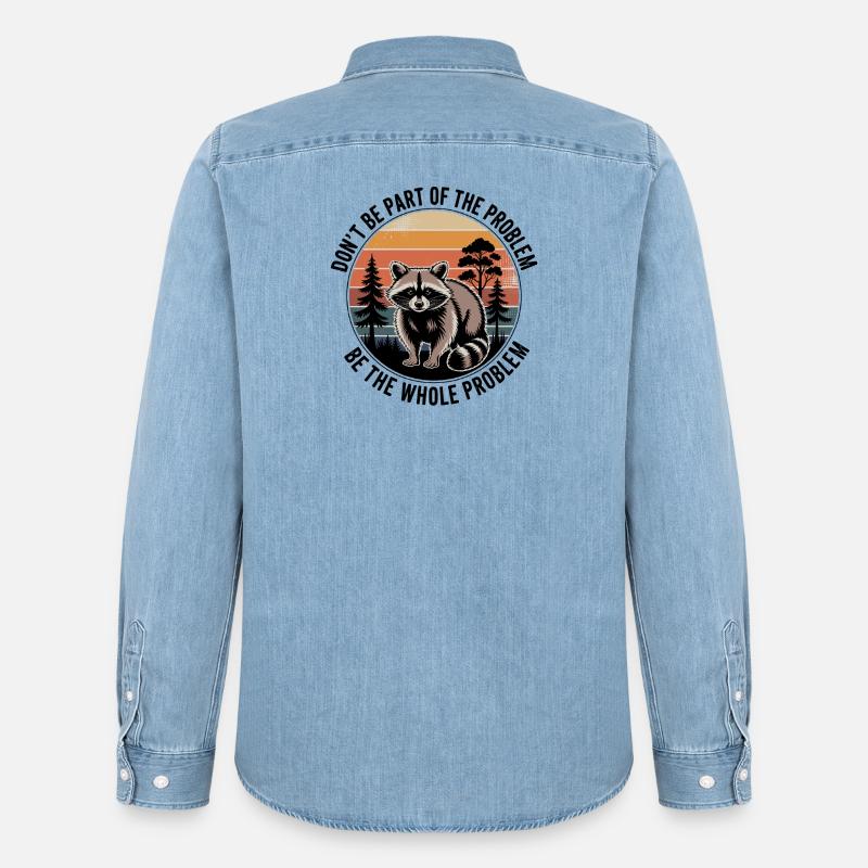 Sei nicht Teil des Problems, sei das ganze Problem. - Männer Jeanshemd Organic von Stanley/Stella - verwaschenes Hellblau