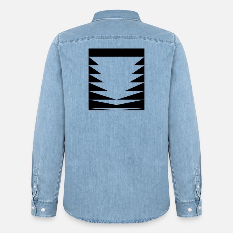 Triangles Pattern design - Men’s Organic Denim Shirt by Stanley/Stella - light wash