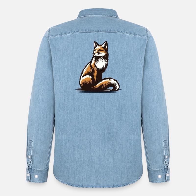 Fox - Männer Jeanshemd Organic von Stanley/Stella - verwaschenes Hellblau