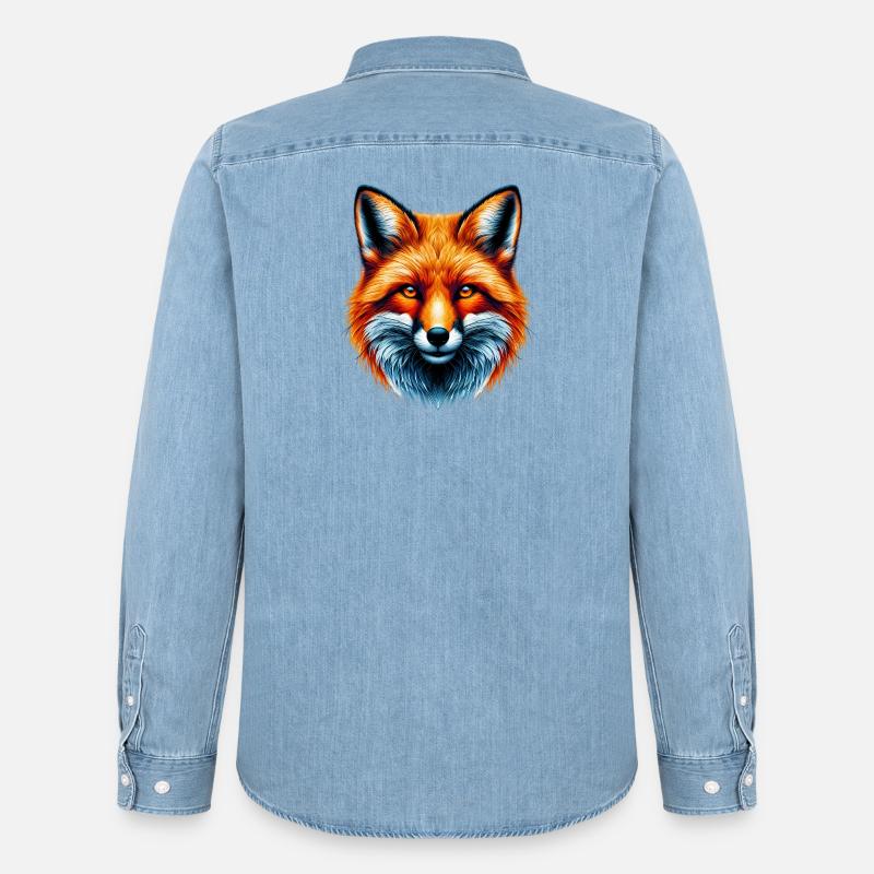 Fuchs - Männer Jeanshemd Organic von Stanley/Stella - verwaschenes Hellblau