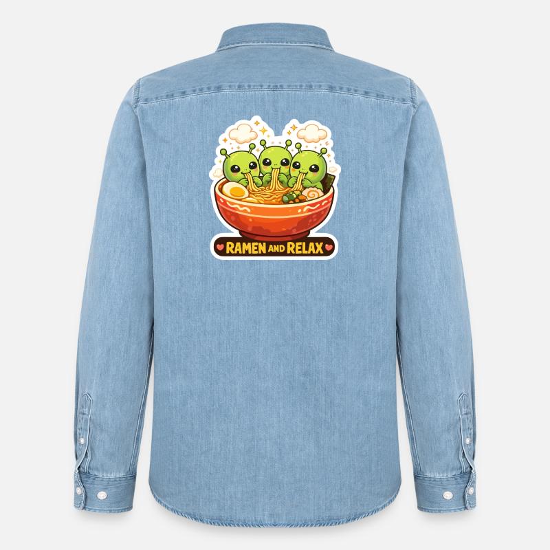 Ramen e Alieni Relax - Camicia in denim Stanley/Stella - azzurro chiaro slavato