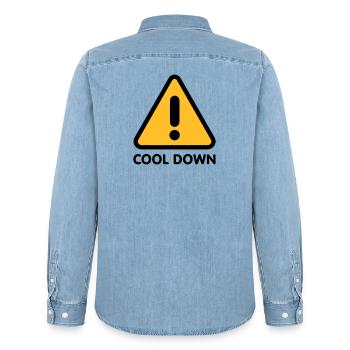 Cool down | Runter kommen - Chemise en denim homme bio Stanley/Stella - bleu clair délavé - Dos - AI Model Male 185 light (185cm)