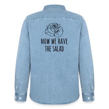 spruch humor junggesellenabschied - Männer Jeanshemd Organic von Stanley/Stella - verwaschenes Hellblau - Hinten - AI Model Male 185 light (185cm)