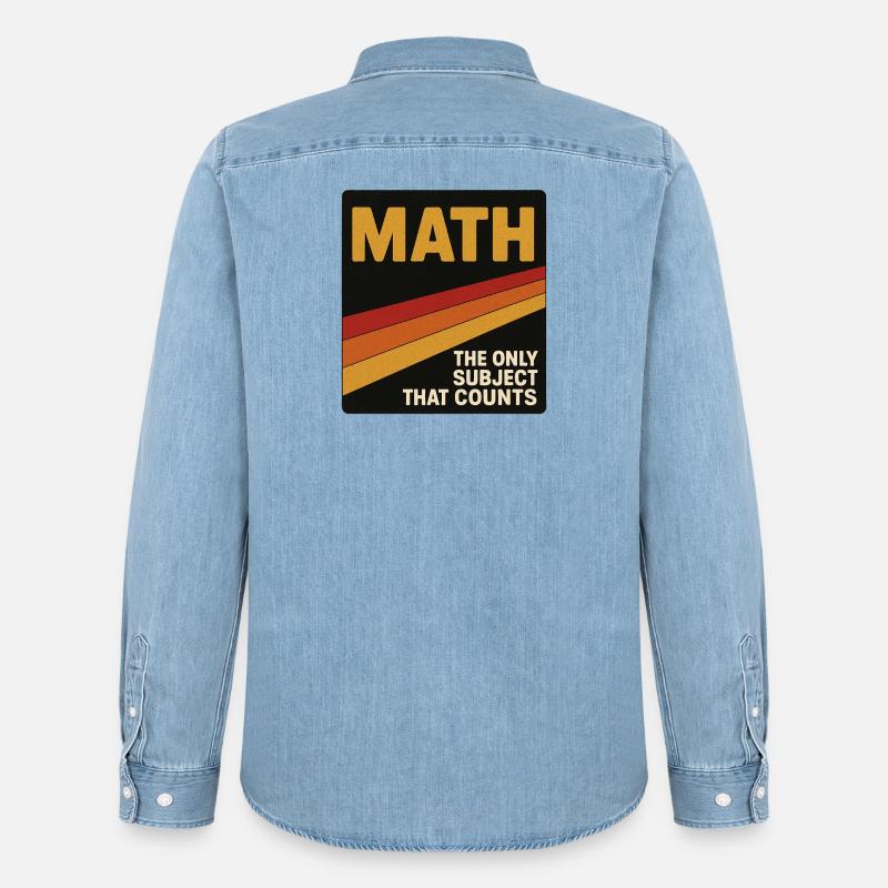 Retro Math Counts Poster - Männer Jeanshemd Organic von Stanley/Stella - verwaschenes Hellblau