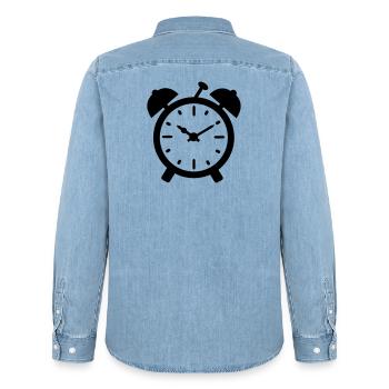 regarder - Chemise en denim homme bio Stanley/Stella - bleu clair délavé - Dos - AI Model Male 185 light (185cm)