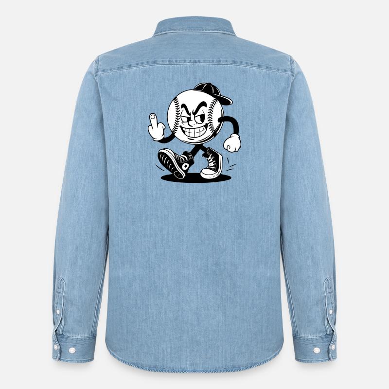 Baseball mit einem selbstbewussten - Männer Jeanshemd Organic von Stanley/Stella - verwaschenes Hellblau