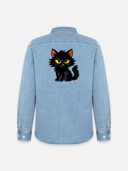 Chaton doux - Chemise en denim homme bio Stanley/Stella - bleu clair délavé