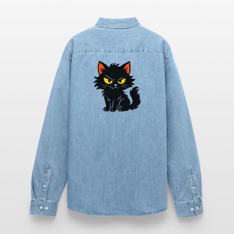 Süßes Kätzchen Männer Jeanshemd Organic von Stanley/Stella