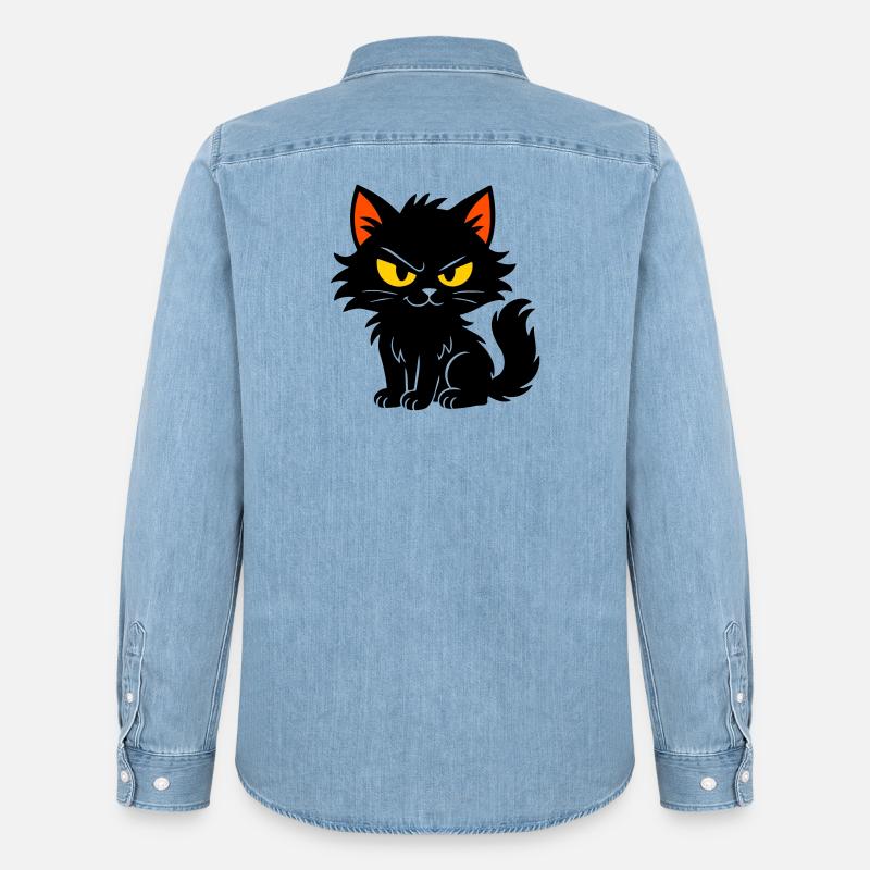 Chaton doux - Chemise en denim homme bio Stanley/Stella - bleu clair délavé