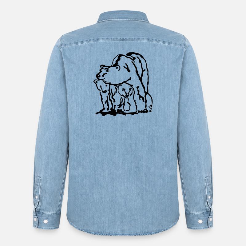 Eisbär - Männer Jeanshemd Organic von Stanley/Stella - verwaschenes Hellblau