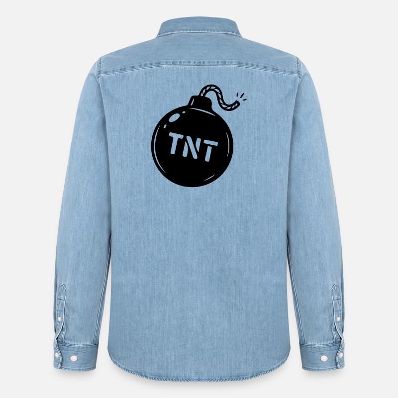 Bombe TNT Symbol - Männer Jeanshemd Organic von Stanley/Stella - verwaschenes Hellblau