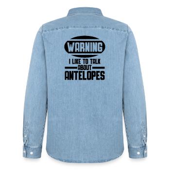 Antilope Lustiger Spruch - Männer Jeanshemd Organic von Stanley/Stella - verwaschenes Hellblau - Hinten - AI Model Male 185 light (185cm)