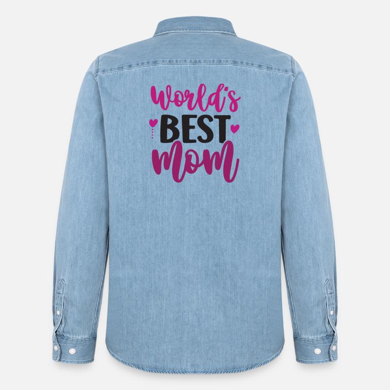 Die beste Mutter der Welt - Männer Jeanshemd Organic von Stanley/Stella - verwaschenes Hellblau