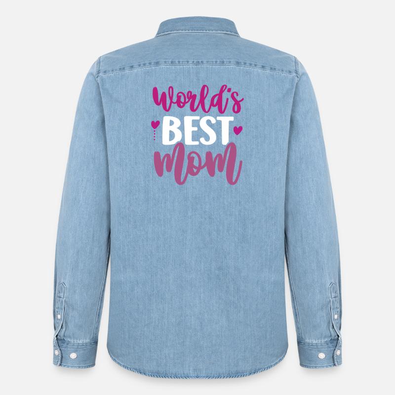 Die beste Mutter der Welt - Männer Jeanshemd Organic von Stanley/Stella - verwaschenes Hellblau
