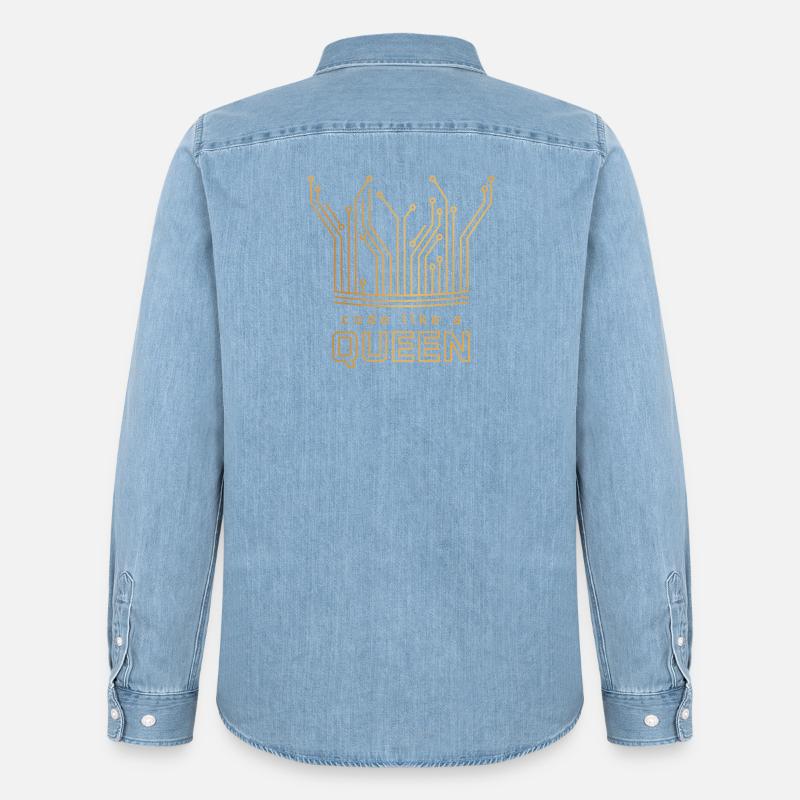 Code Like a Queen - Männer Jeanshemd Organic von Stanley/Stella - verwaschenes Hellblau