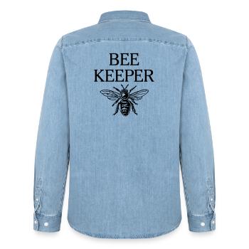 Beekeeper - Männer Jeanshemd Organic von Stanley/Stella - verwaschenes Hellblau - Hinten - AI Model Male 185 light (185cm)