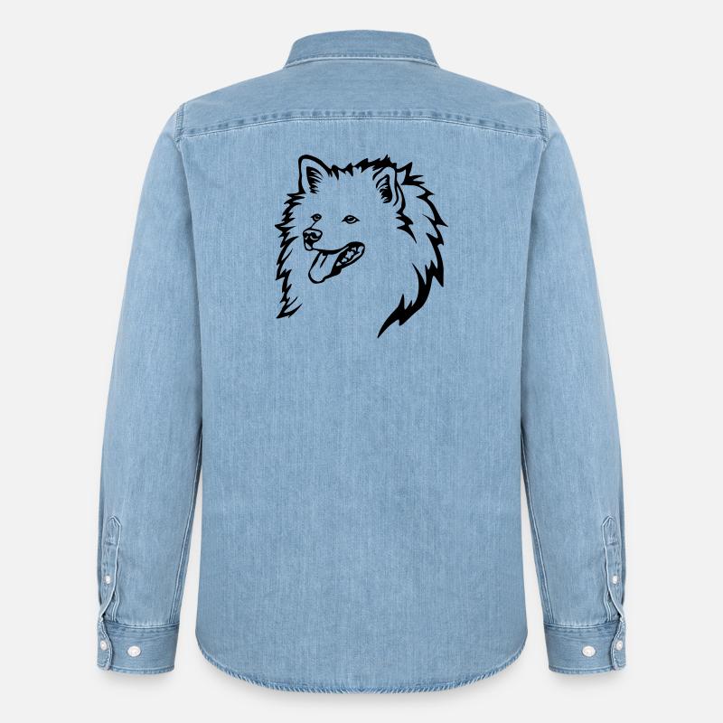 Spitz Kopf - Männer Jeanshemd Organic von Stanley/Stella - verwaschenes Hellblau