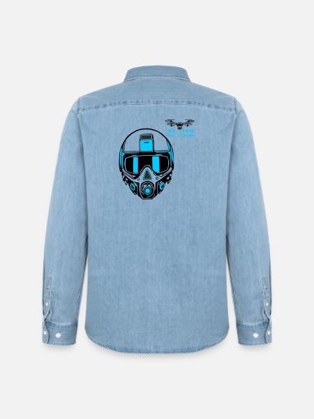 Drohnenpilot 2 - Männer Jeanshemd Organic von Stanley/Stella - verwaschenes Hellblau