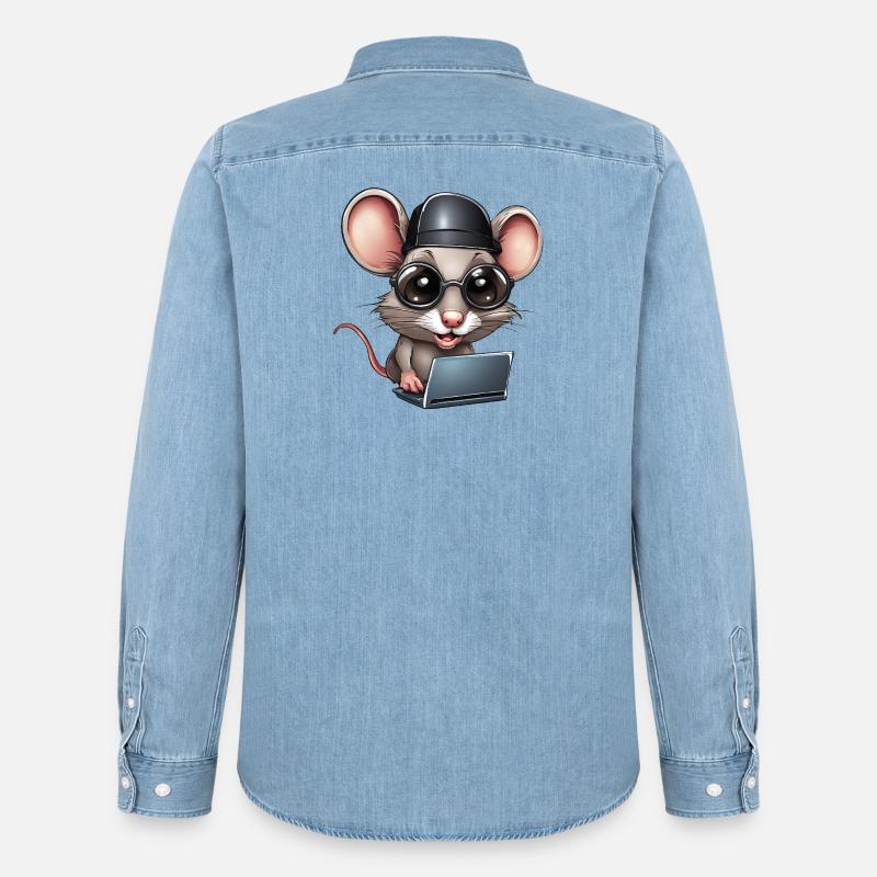 Computer, Informatikfreak, Informatiker - Männer Jeanshemd Organic von Stanley/Stella - verwaschenes Hellblau