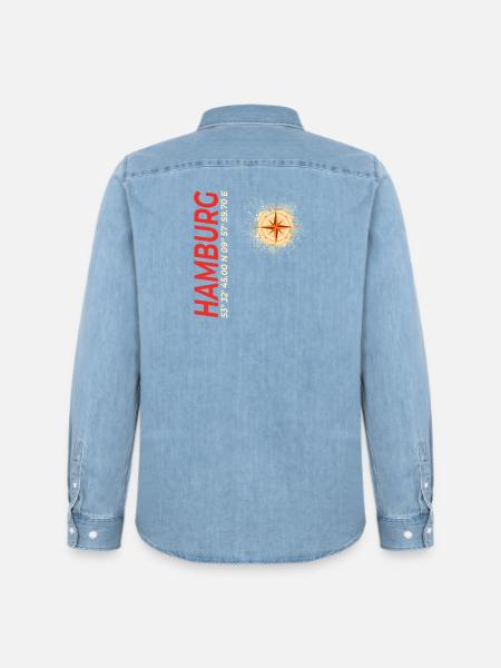 Hamburg - Männer Jeanshemd Organic von Stanley/Stella - verwaschenes Hellblau