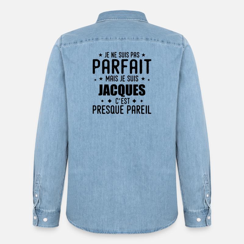 Jacques: authentisch, unvollkommen, oberflächlich, perfekt - Männer Jeanshemd Organic von Stanley/Stella - verwaschenes Hellblau