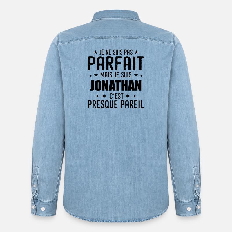 Jonathan: authentisch, unvollkommen, Top, Perfektion - Männer Jeanshemd Organic von Stanley/Stella - verwaschenes Hellblau