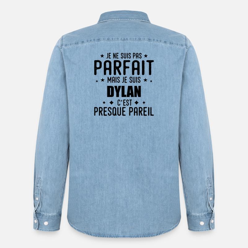 Dylan: authentisch, unvollkommen, oberflächlich, perfekt - Männer Jeanshemd Organic von Stanley/Stella - verwaschenes Hellblau