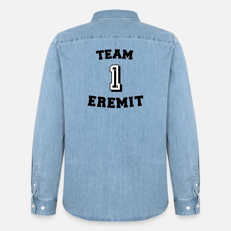 Team Eremit - Männer Jeanshemd Organic von Stanley/Stella - verwaschenes Hellblau