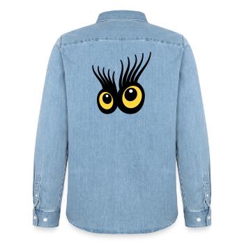 Eyes - Men’s Organic Denim Shirt by Stanley/Stella - light wash - Back - AI Model Male 185 light (185cm)