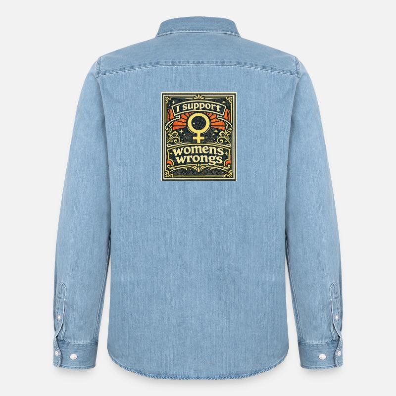 Support Women's Rights Emblem - Männer Jeanshemd Organic von Stanley/Stella - verwaschenes Hellblau