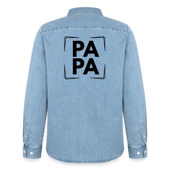 Dad - Men’s Organic Denim Shirt by Stanley/Stella - light wash - Back - AI Model Male 185 light (185cm)