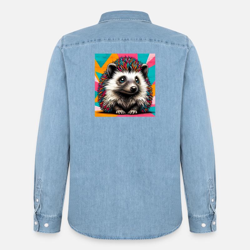 Igel - Männer Jeanshemd Organic von Stanley/Stella - verwaschenes Hellblau