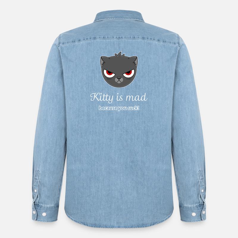 beleidigte Katze - Männer Jeanshemd Organic von Stanley/Stella - verwaschenes Hellblau