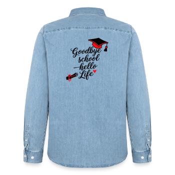 Abitur - Chemise en denim homme bio Stanley/Stella - bleu clair délavé - Dos - AI Model Male 185 light (185cm)