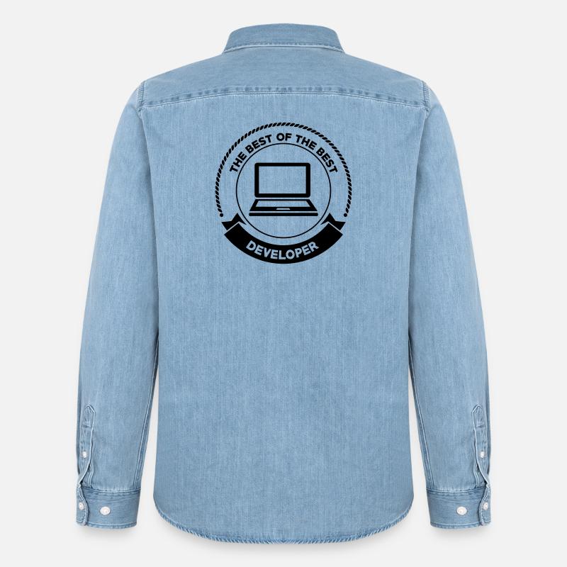 Developer - Männer Jeanshemd Organic von Stanley/Stella - verwaschenes Hellblau