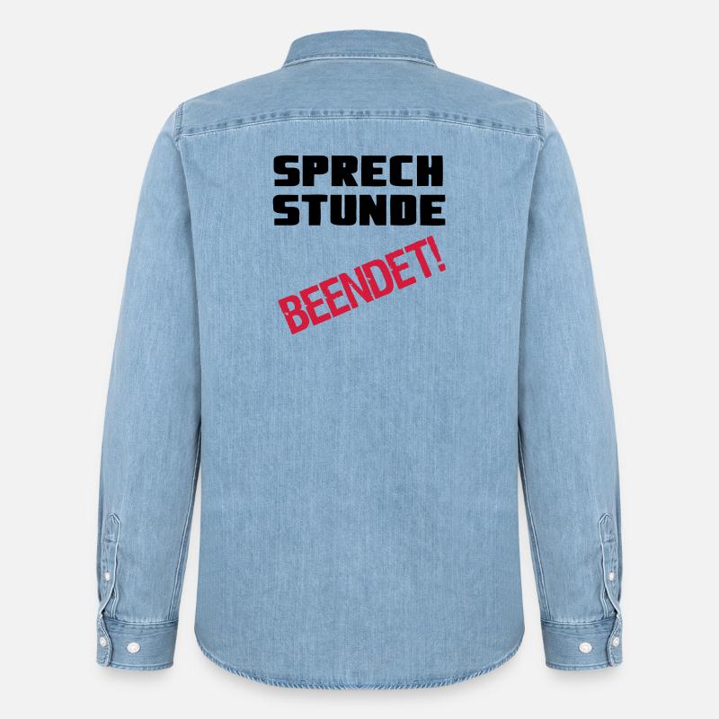 Sprechstunde beendet Medizin Spruch Geschenk - Männer Jeanshemd Organic von Stanley/Stella - verwaschenes Hellblau