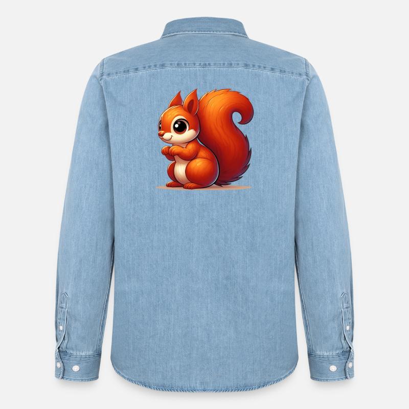 Eichhörnchen - Männer Jeanshemd Organic von Stanley/Stella - verwaschenes Hellblau