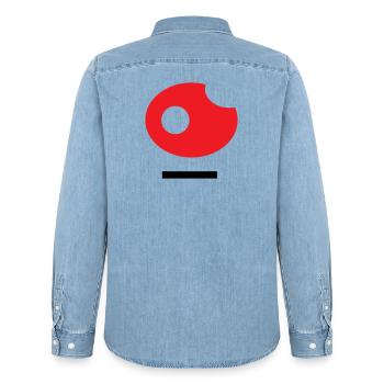 26 Kunst - Männer Jeanshemd Organic von Stanley/Stella - verwaschenes Hellblau - Hinten - AI Model Male 185 light (185cm)